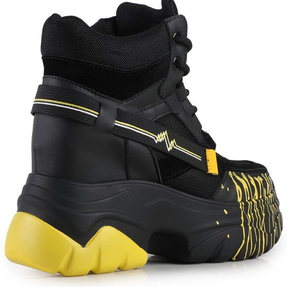 DATE 01 Electric Pulse Black Platform Sneakers - Picture 3 of 3